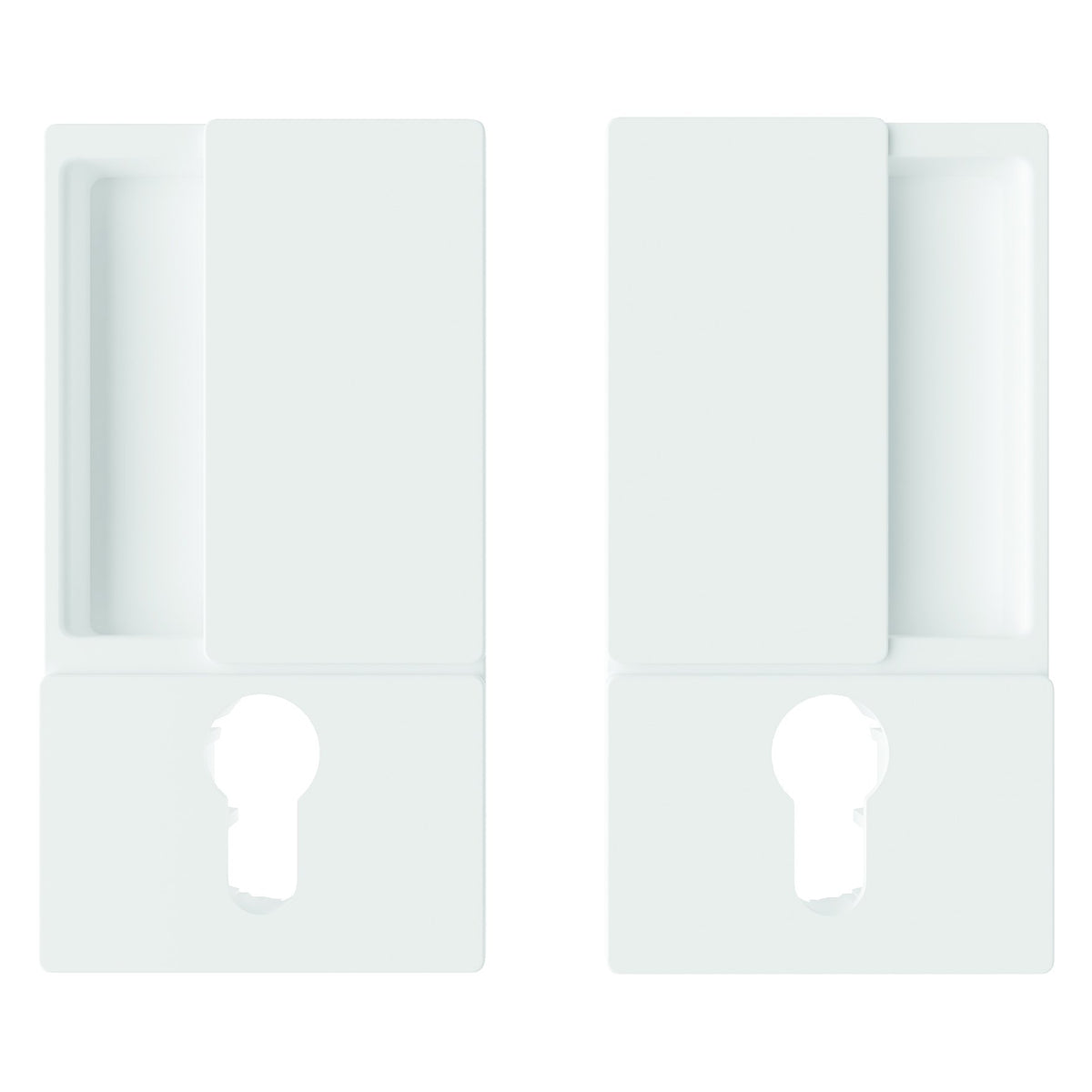 Wave AGB handle for hinged doors, matt white, cylinder version