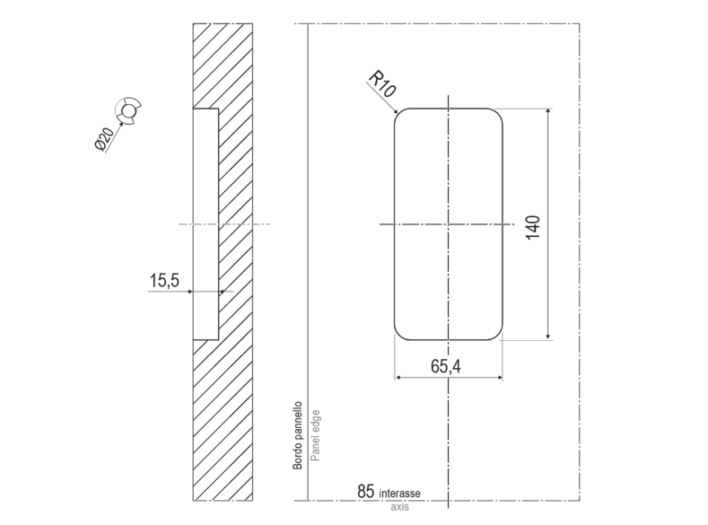 Interior Door Handle ONE MOOD COLOMBO Blue