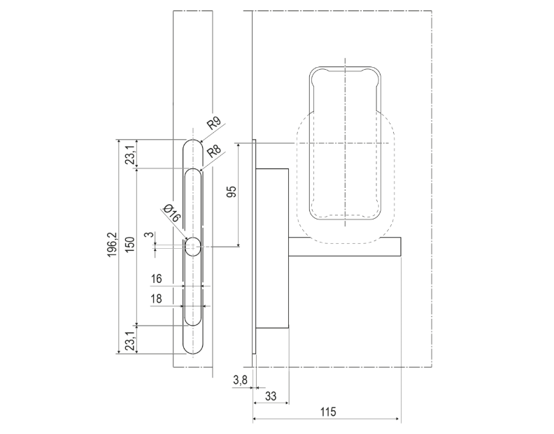 Interior Door Handle ONE MOOD COLOMBO Blue