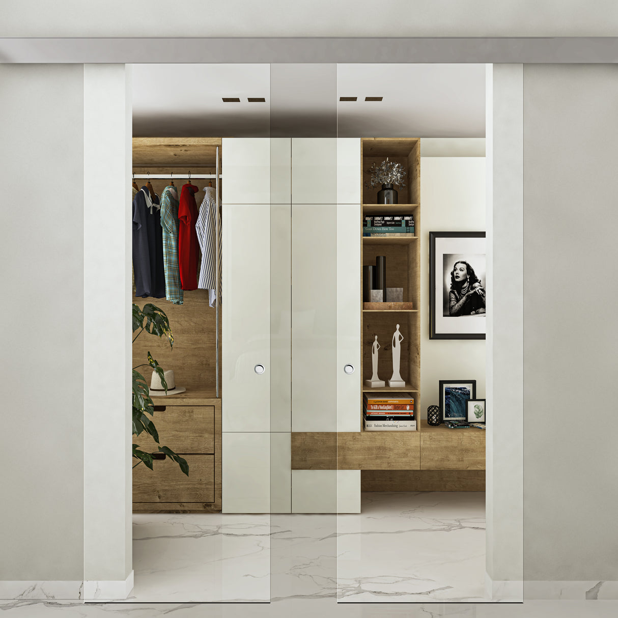 Doppia anta sistema compact trasparente