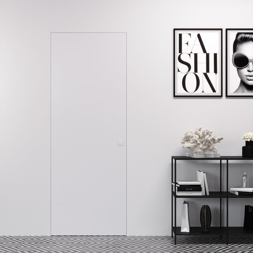 Flächenbündige Innentür Weiß (EasyWall) mit unsichtbarem Türgriff