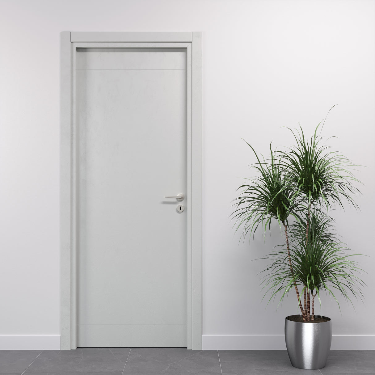 Porta antisismica Battente Laminato Effetto Cemento