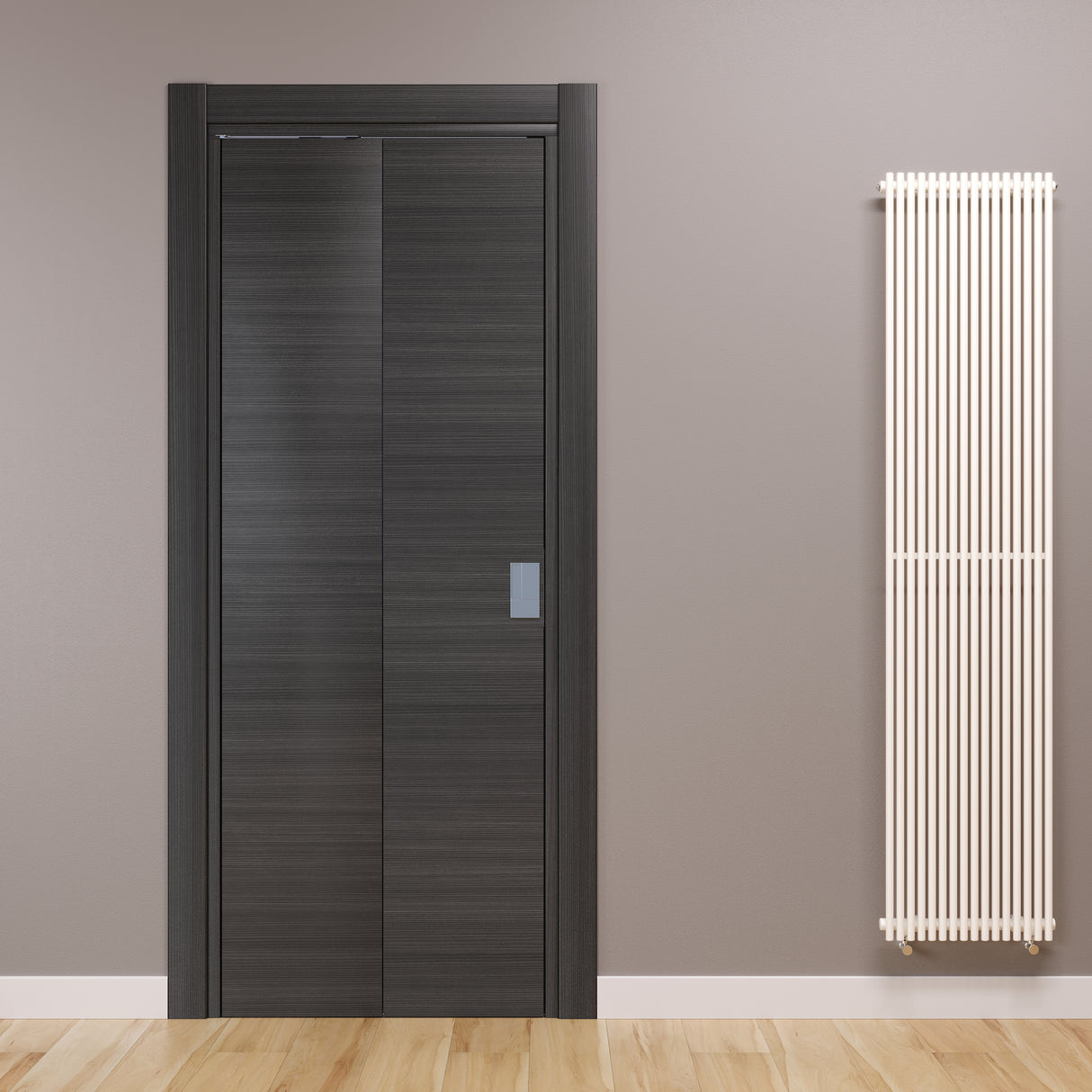 Porta FluidMotion Rovere Grigio chiusa