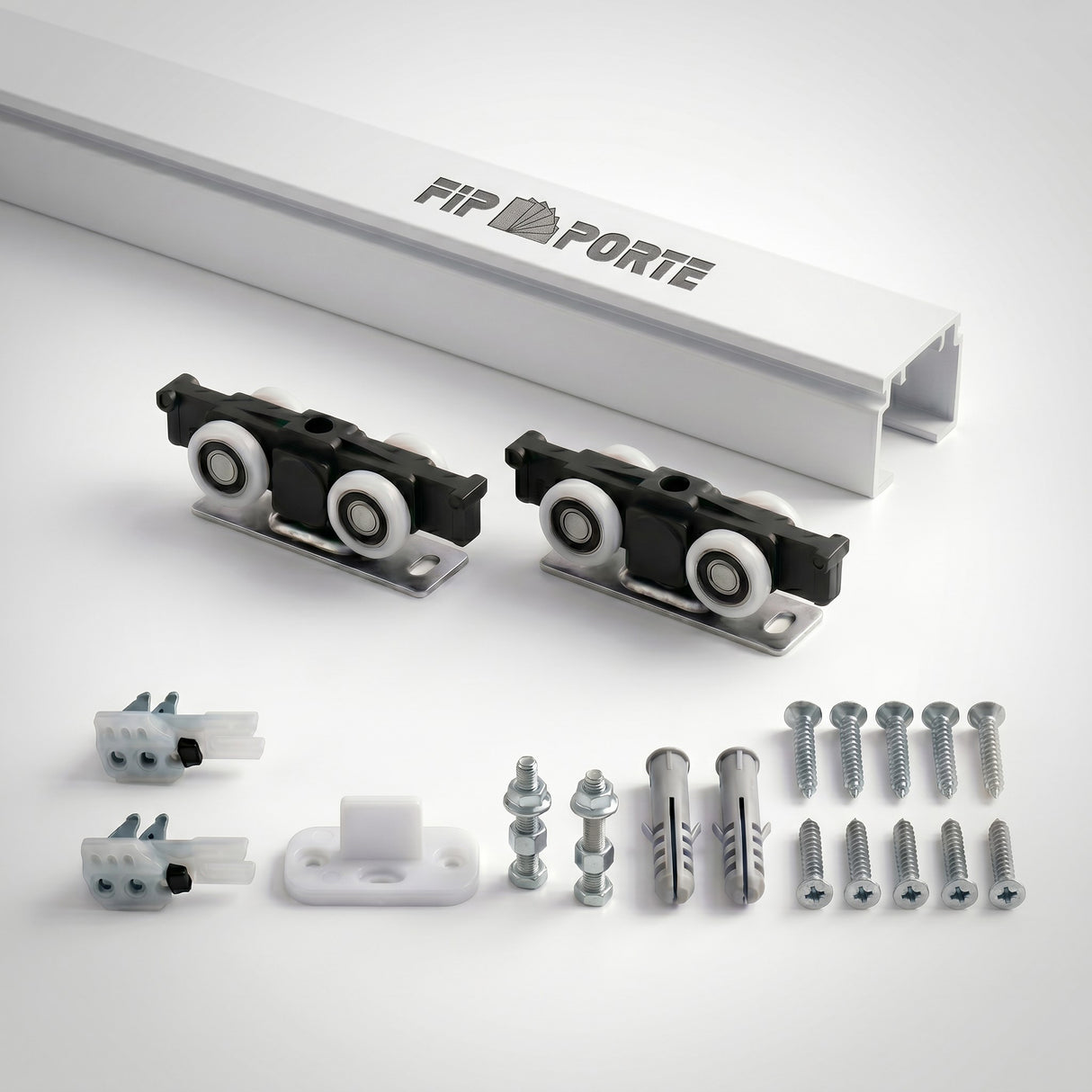 Binario con Kit Completo per Porta Scorrevole per Legno