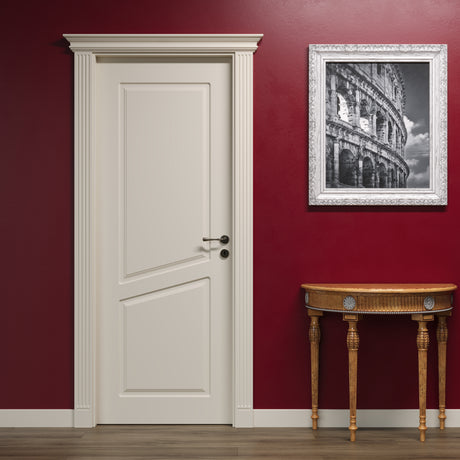 Porta con due bugne colore avorio