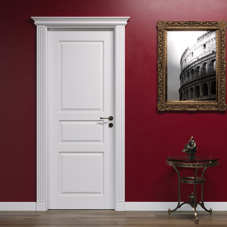 Porta colore Bianco pantografata con 3 bugne