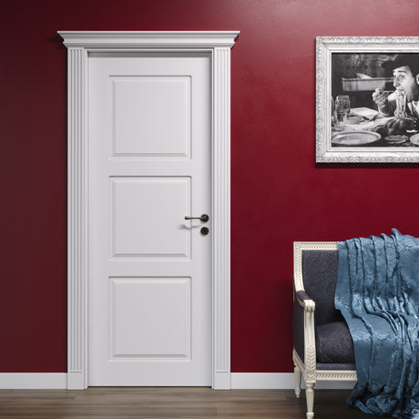 Porta colore collezione Roma Bianco pantografata con 3 bugne