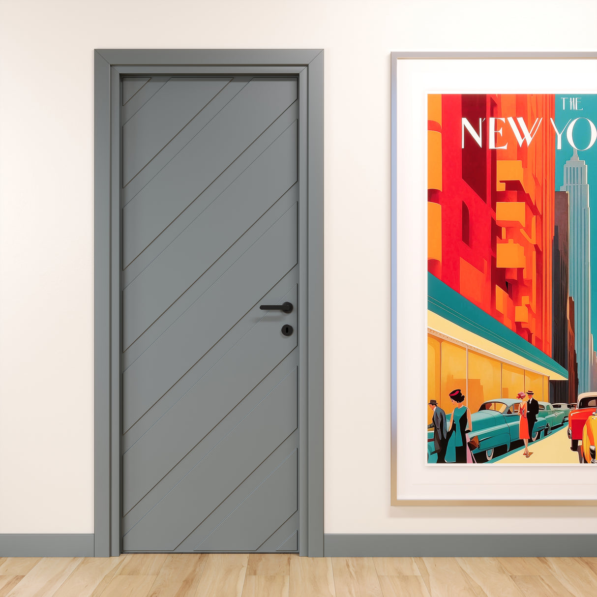 Porta pantografata diagonal laccato ral 7004