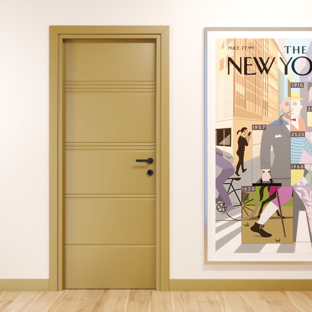 Porta pantografata Horizontal laccato ral 1024 Opaco Collezione New York