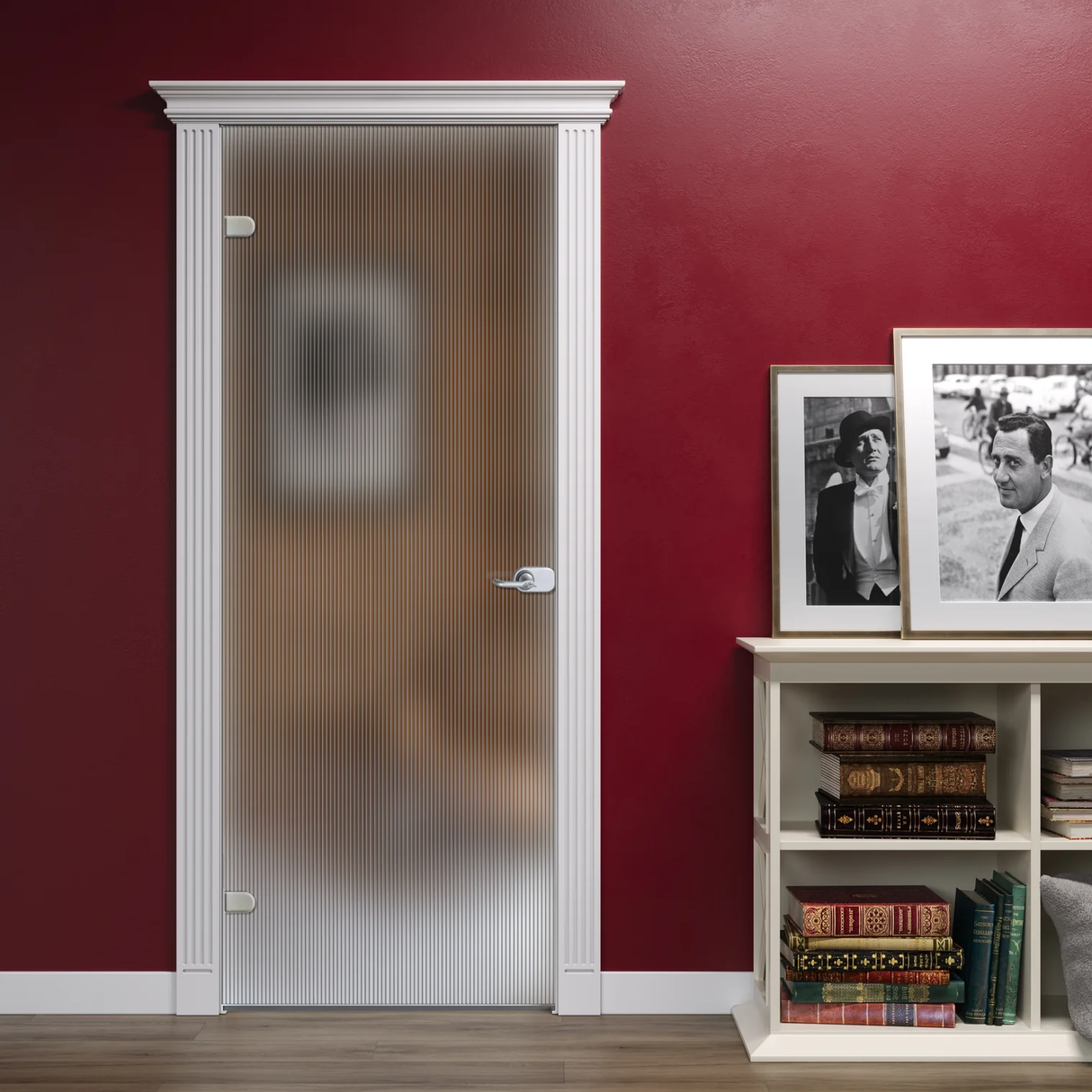 Porta Battente in Vetro Plissè con Kit Impero