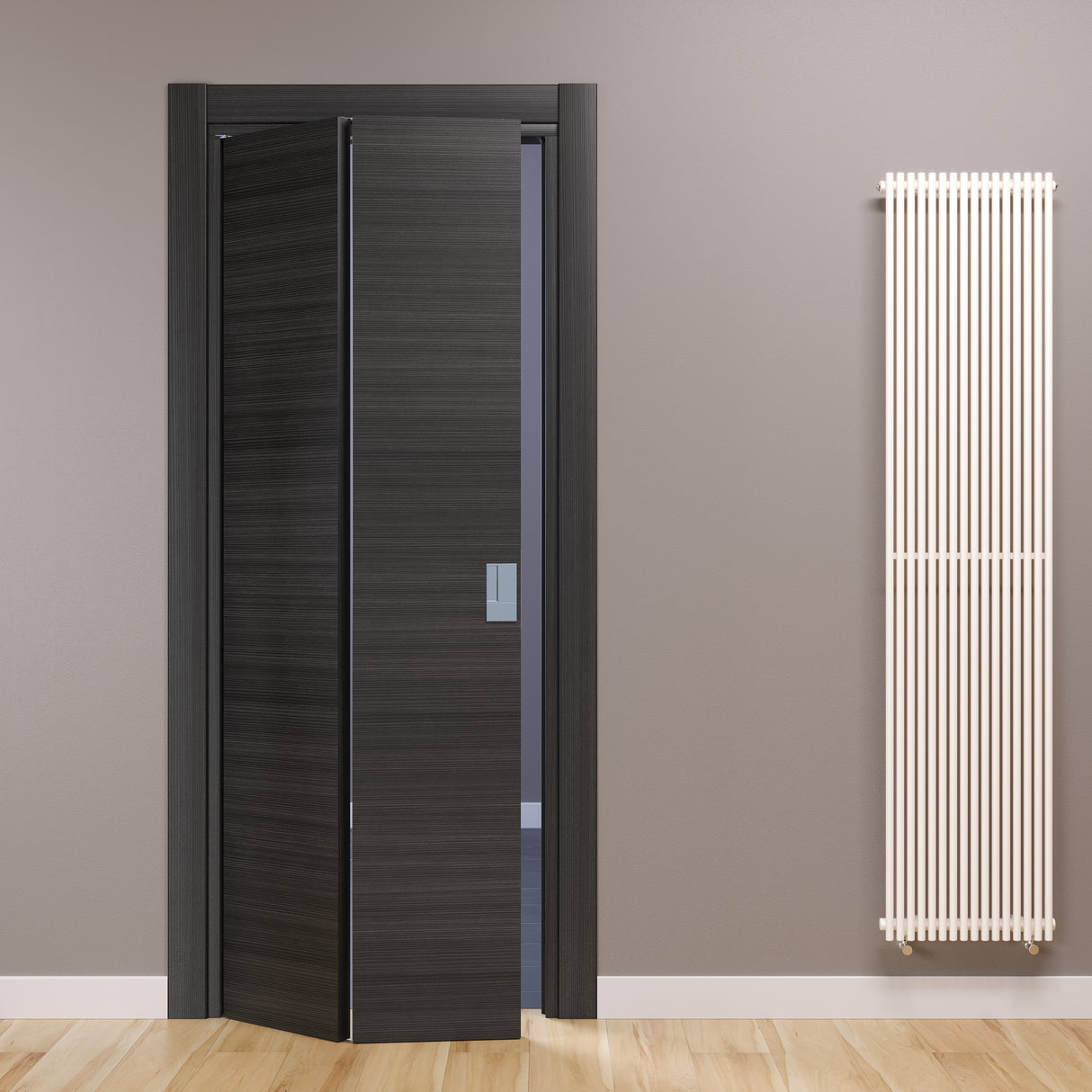 Porta a libro fluid motion rovere grigio