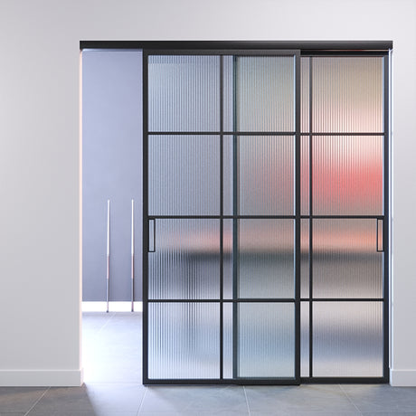 Porta a vetro plissè con riquadri