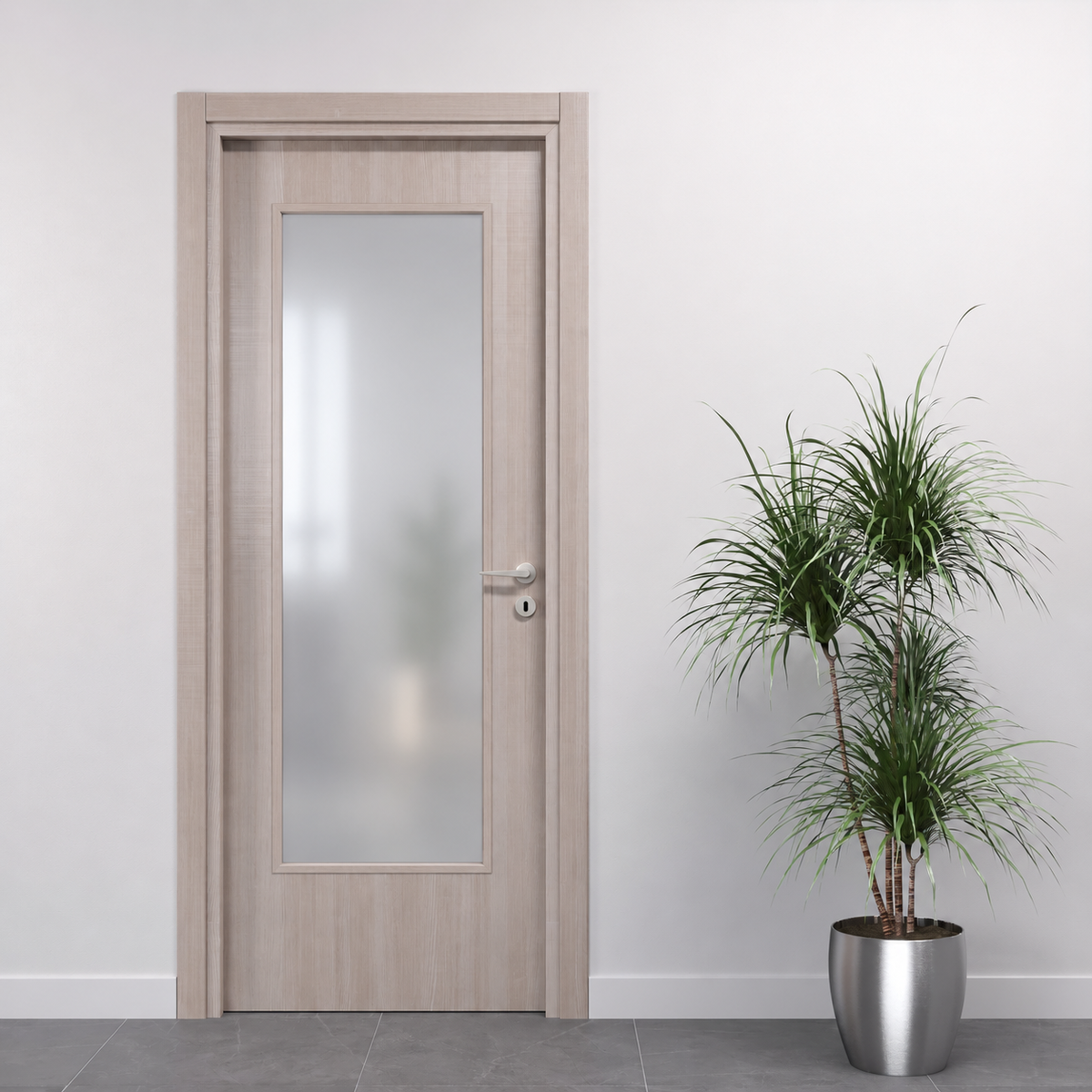 Porta in Larice con Vetro Satinato