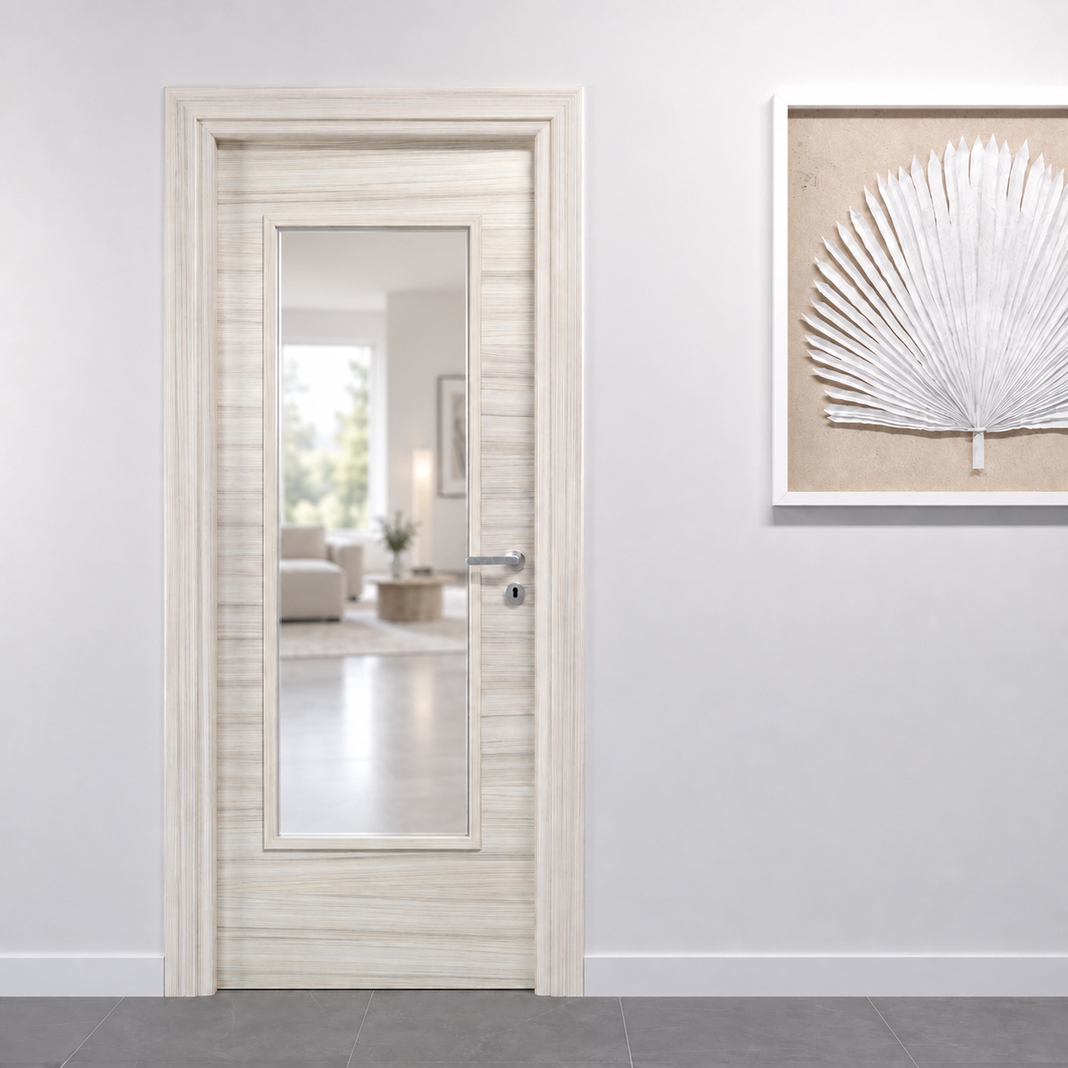 Porta in Palissandro White con Vetro Trasparente