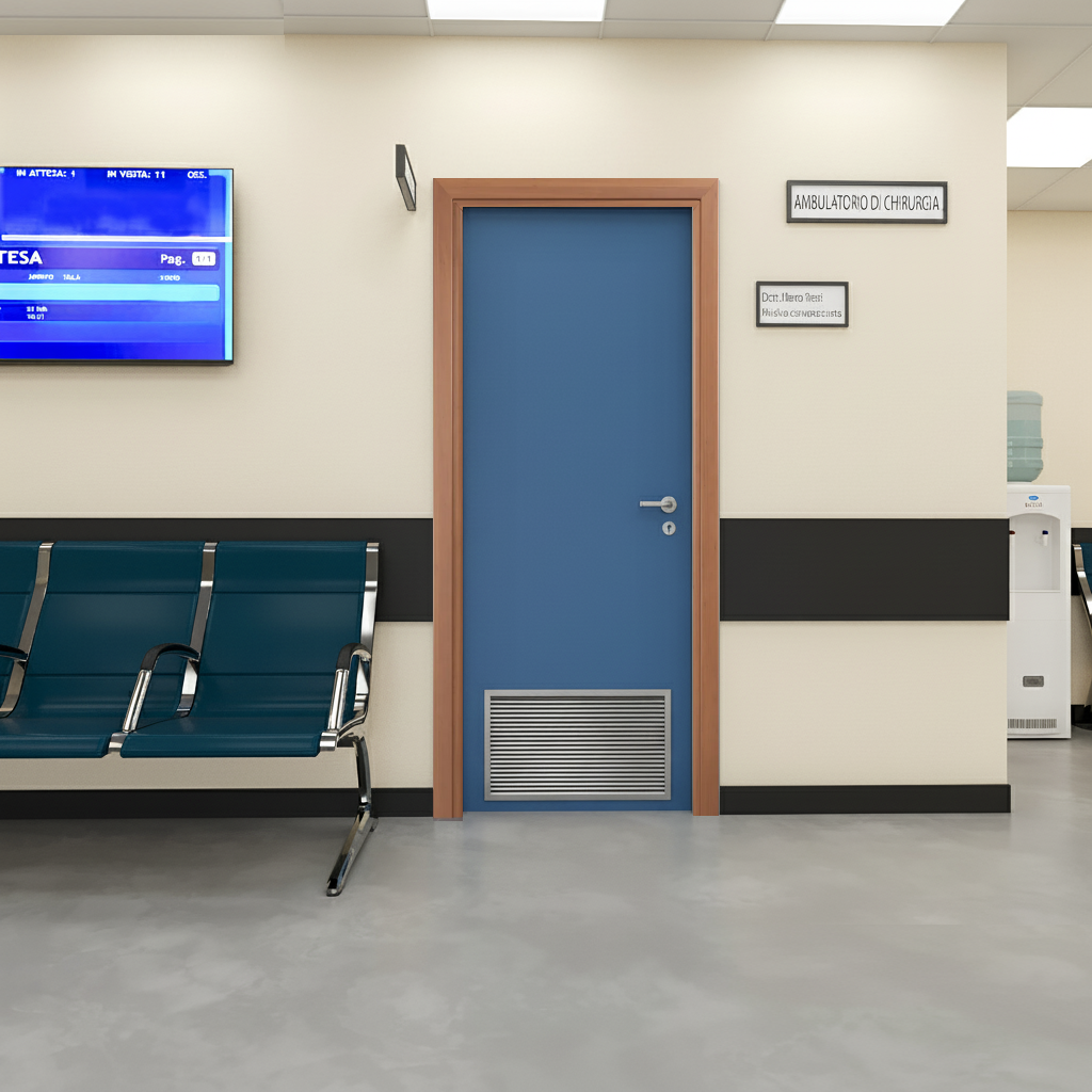 HPL honeycomb door with ventilation grille