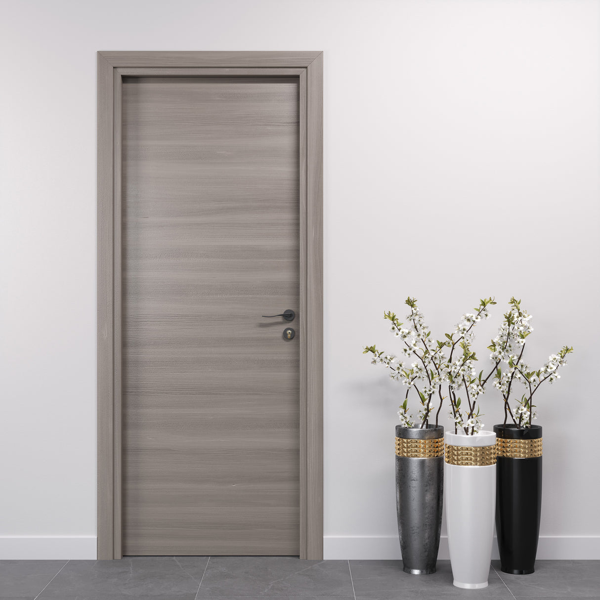 Porta Laminato olmo grigio Cilindro Yale