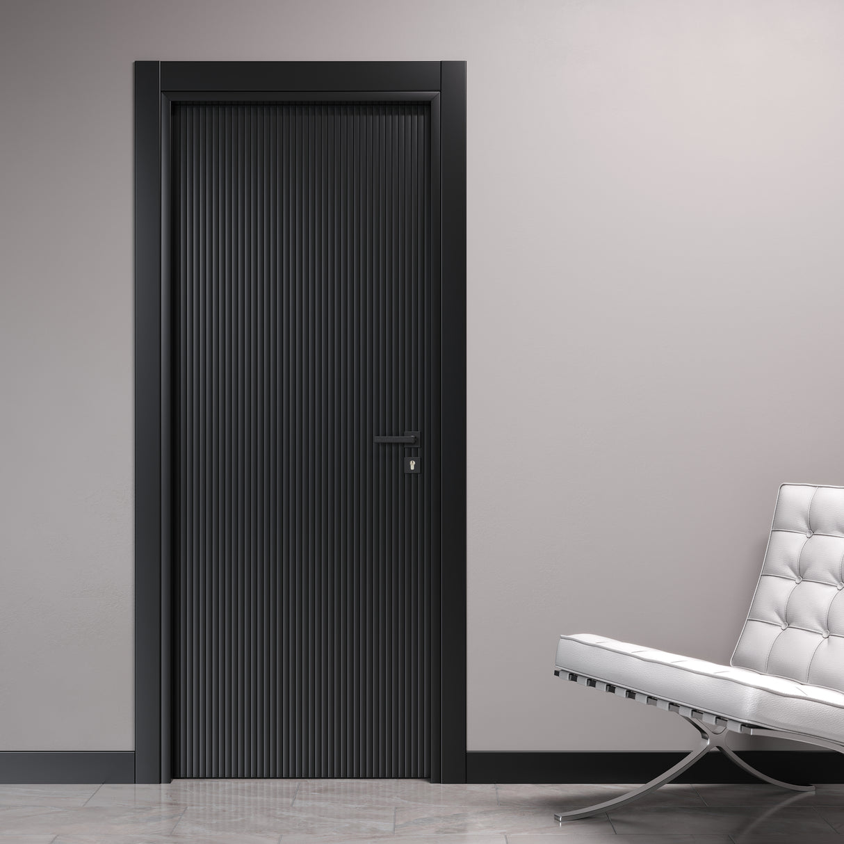 Porta interna nera effetto plissรจ