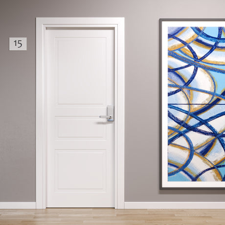 Porta pantografata santorini con 3 bugne con maniglia elettronica