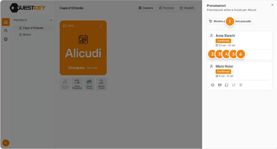 Gestionale GuestKey: invio del codice su WhatsApp o email