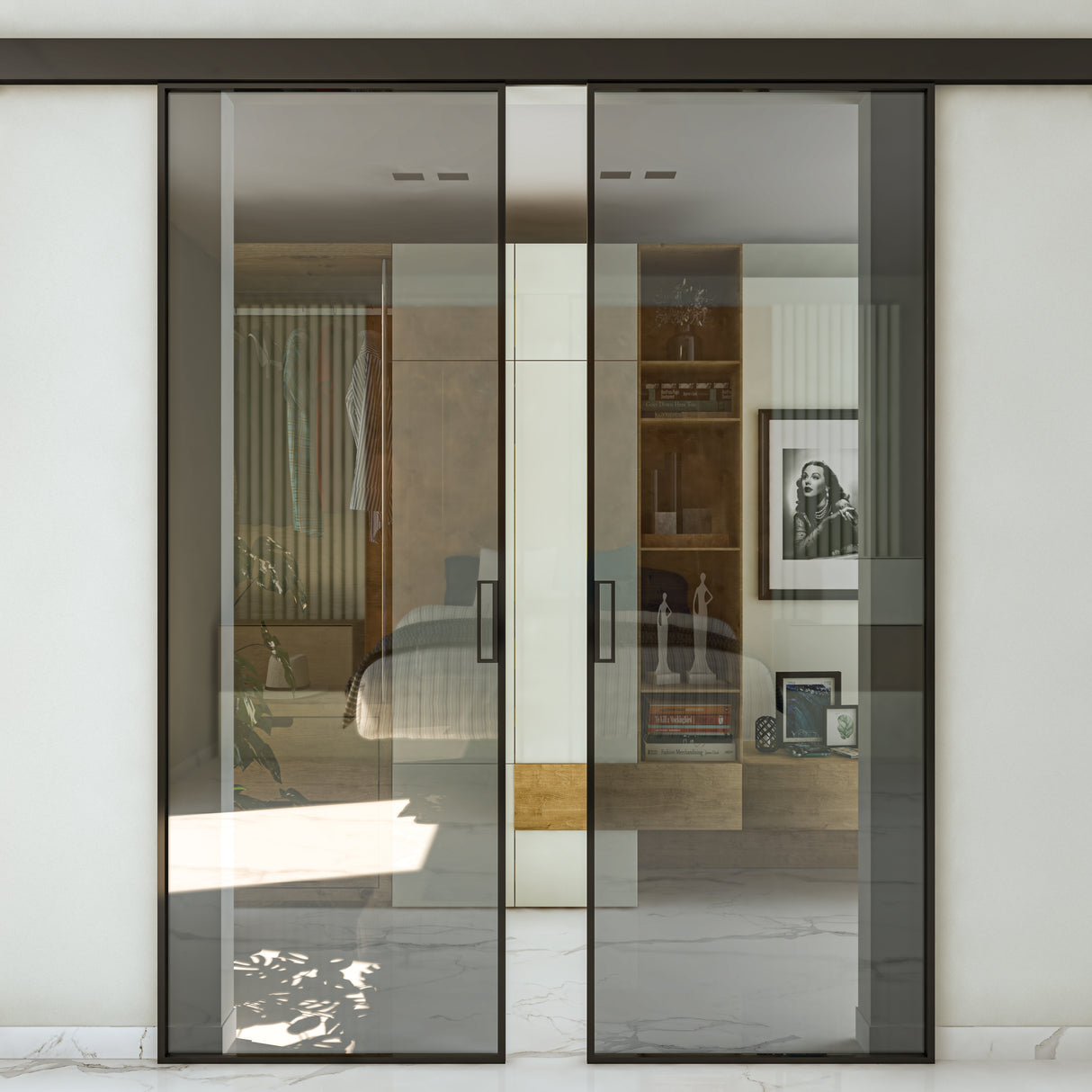 porta in vetro anta profilata