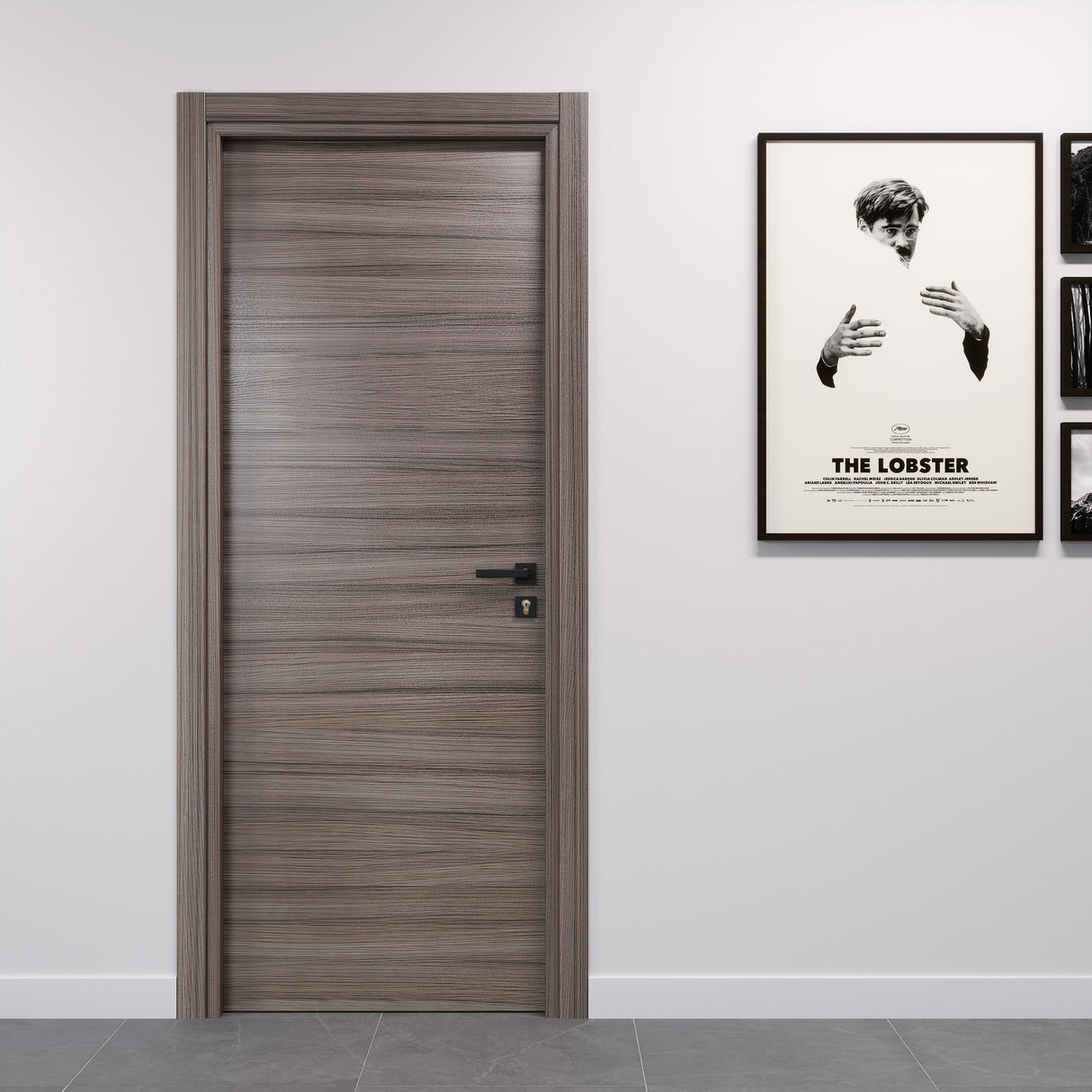 porta laminato palissandro tortora con cilindro yale da interno