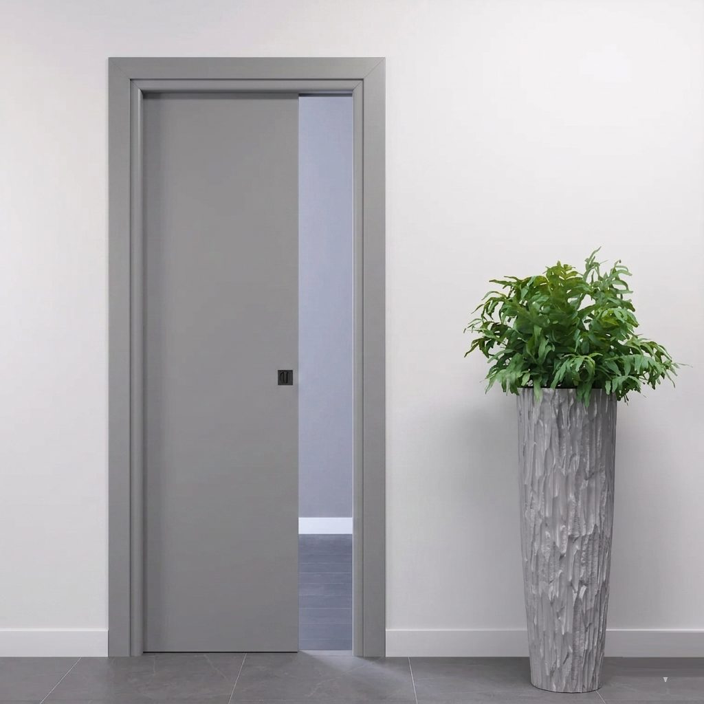 Porta a Scomparsa Laccata Grigia