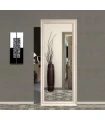 External wall sliding doors with invisible tracks mirror