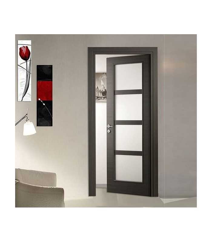 Laminated door with satin glass