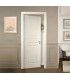 Pantographed swing door in wood with white finish