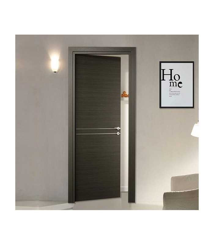Interior doors in laminate with aluminum inserts