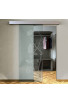 Transparent External Sliding Glass Door with Sandblasted Designs