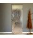Frosted glass door with transparent designs