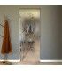 Frosted glass door with transparent designs