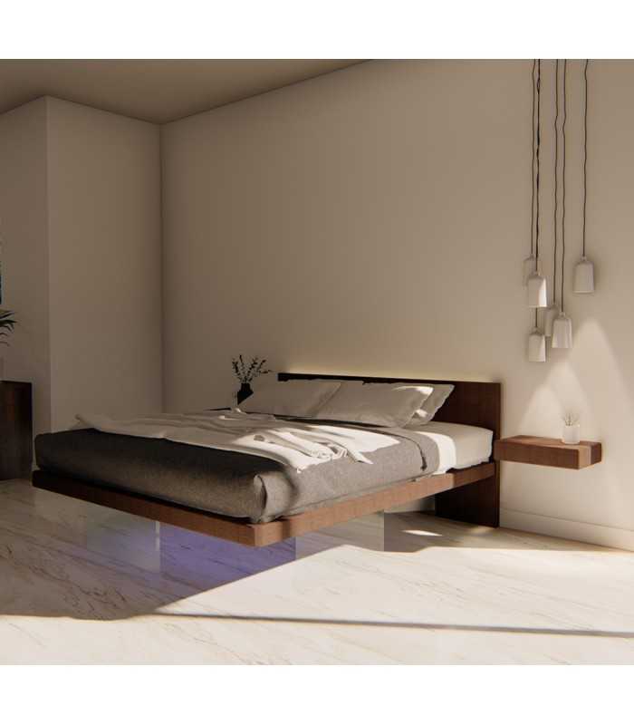 Letto moderno sospeso Wood Bed con Testiera Floor