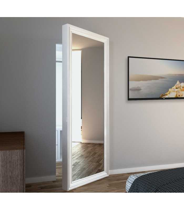 Lacquered swing door with mirror and baroque frame