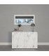 Sideboard in marble effect lacquered wood with mirror