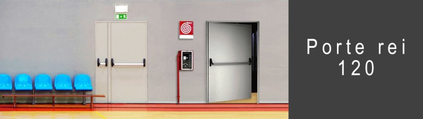 Rei 120 fire resistant doors in anti-panic metal