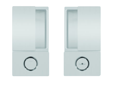 Wave AGB handle for sliding doors, brushed silver anodised, bathroom version