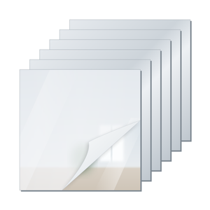 Set di 6 specchi adesivi in acrilico 3 mm da 20x20 cm con pellicola protettiva