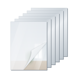 Set di 6 specchi adesivi in acrilico 3 mm da 30x40 cm con pellicola protettiva