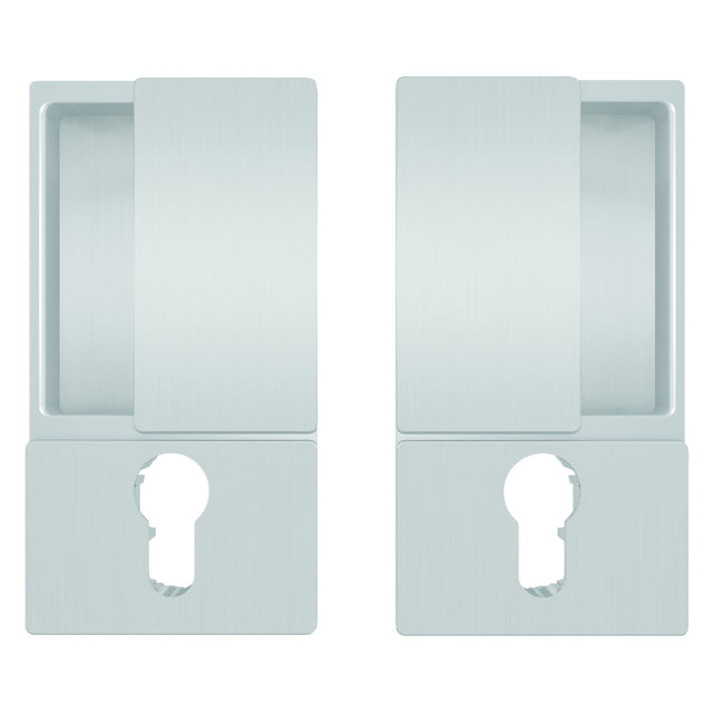 Wave AGB handle for sliding doors, brushed silver anodised, cylinder version
