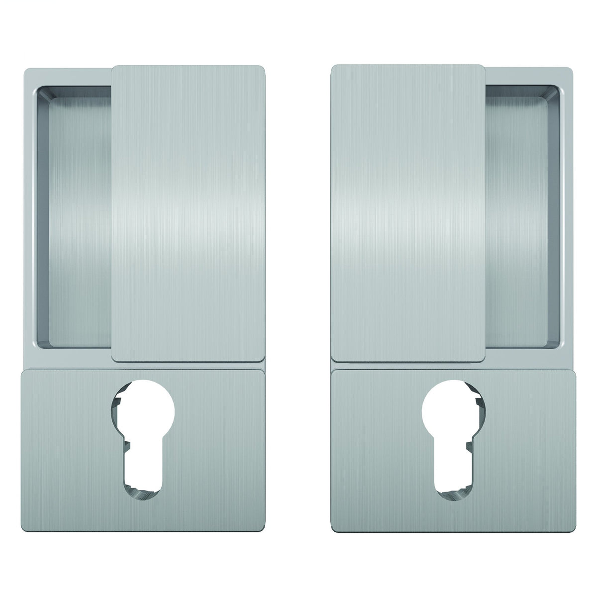 Wave AGB handle for sliding doors, satin matt chrome, cylinder version