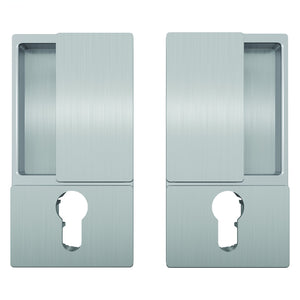 Wave AGB handle for sliding doors, satin matt chrome, cylinder version