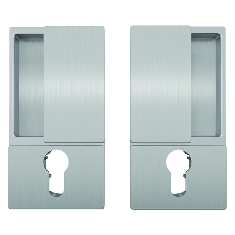 Wave AGB handle for sliding doors, satin matt chrome, cylinder version