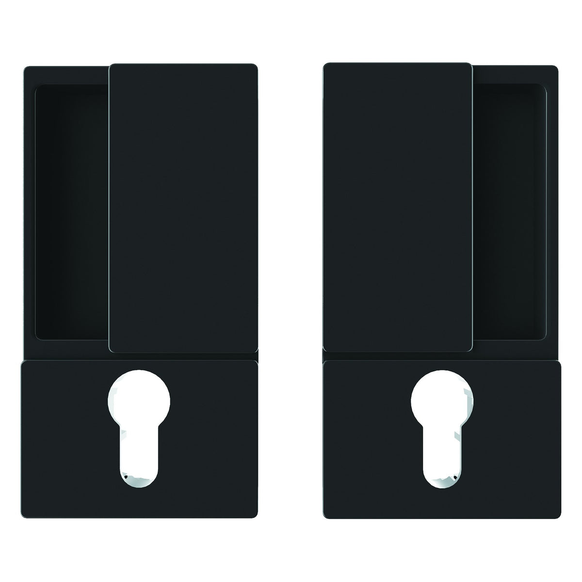 Wave AGB handle for sliding doors, semi-gloss black, cylinder version