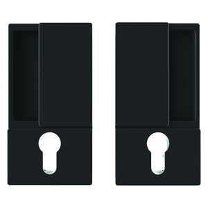 Wave AGB handle for sliding doors, semi-gloss black, cylinder version