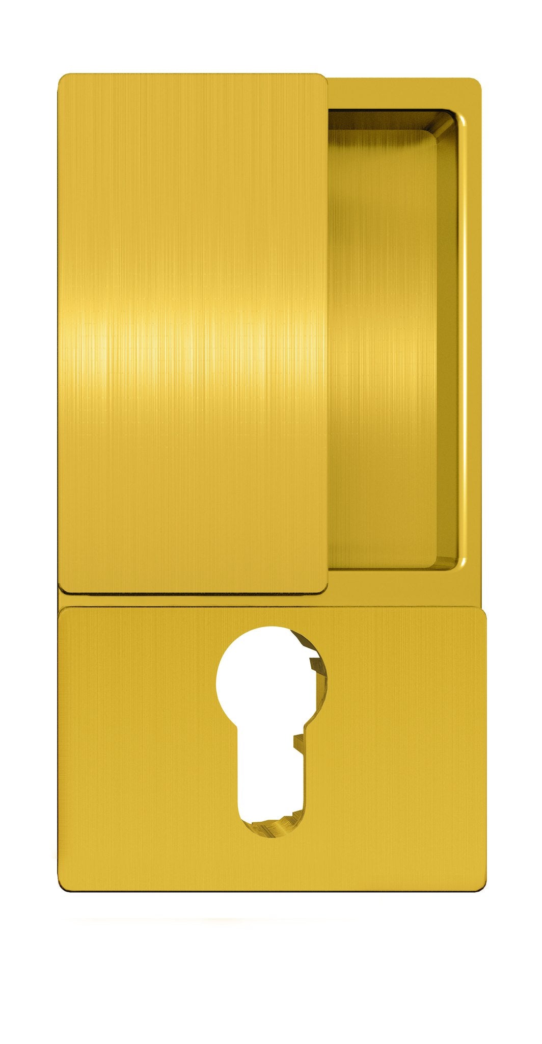 Wave AGB handle for sliding doors, brushed matt brass, cylinder version