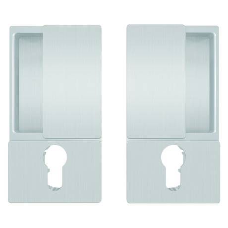 Wave AGB handle for hinged doors, brushed silver anodised, cylinder version