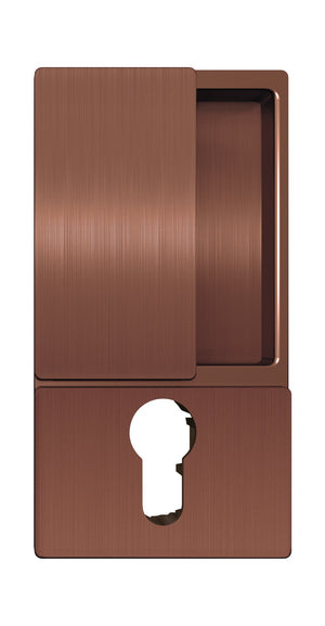 Wave AGB handle for hinged doors, brushed light bronze, cylinder version