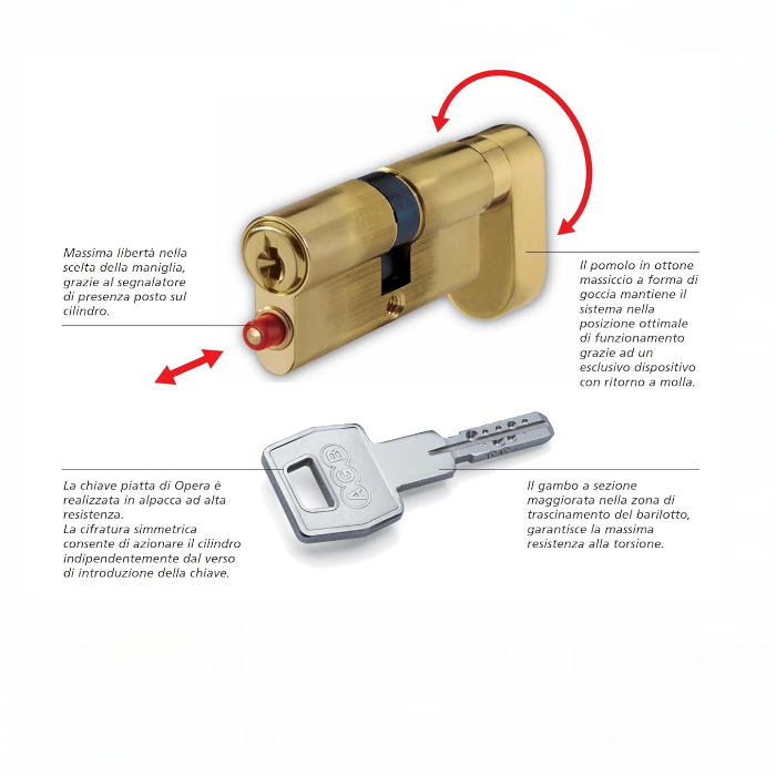 Bonaiti B-Forty N69 Yale Magnetic Internal Hinged Door Lock